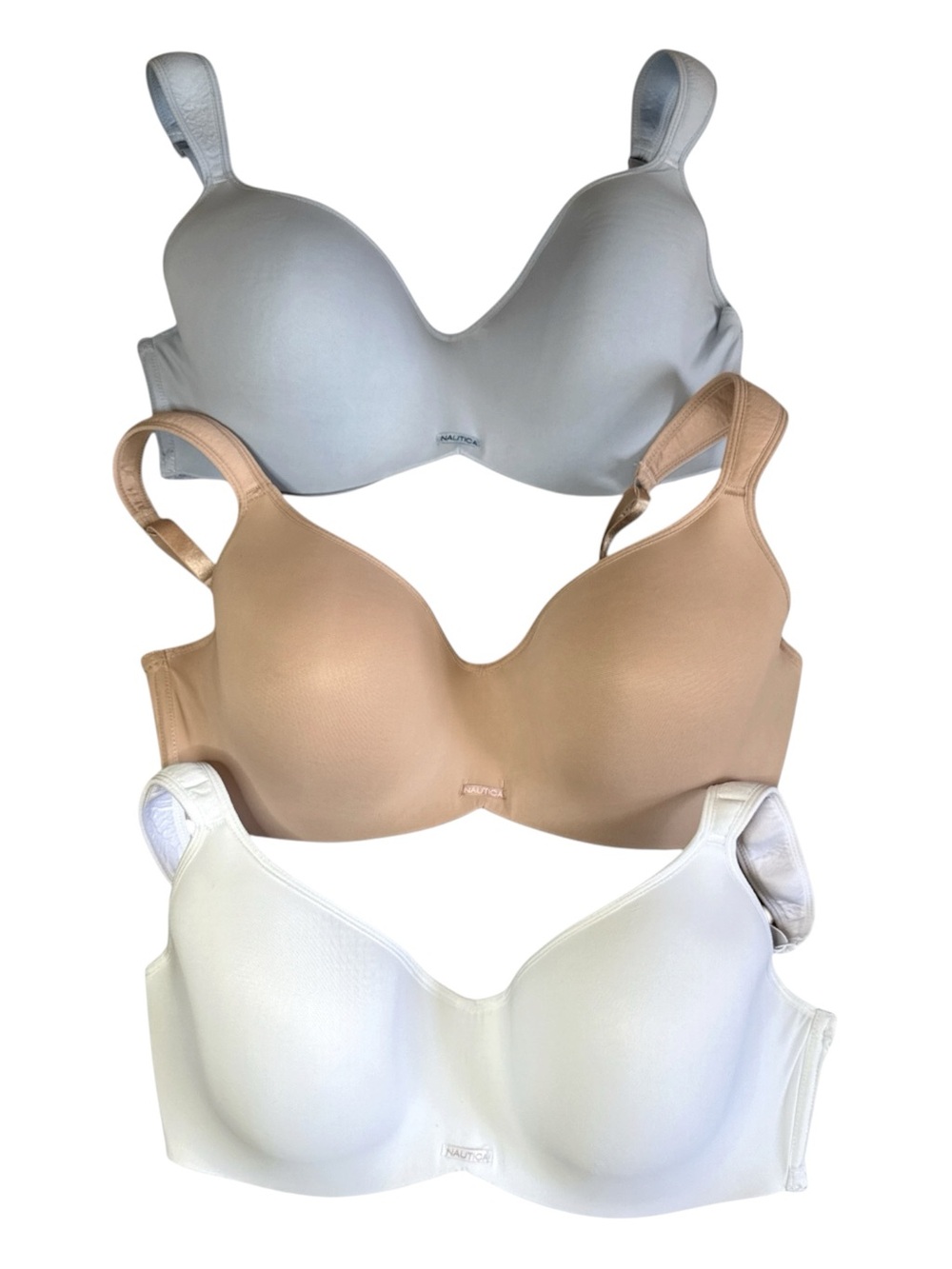 THREE Nautica Intimates Seamless Molded T-Shirt Bras Size 38 DD